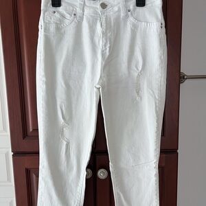 YMI white jeans crop